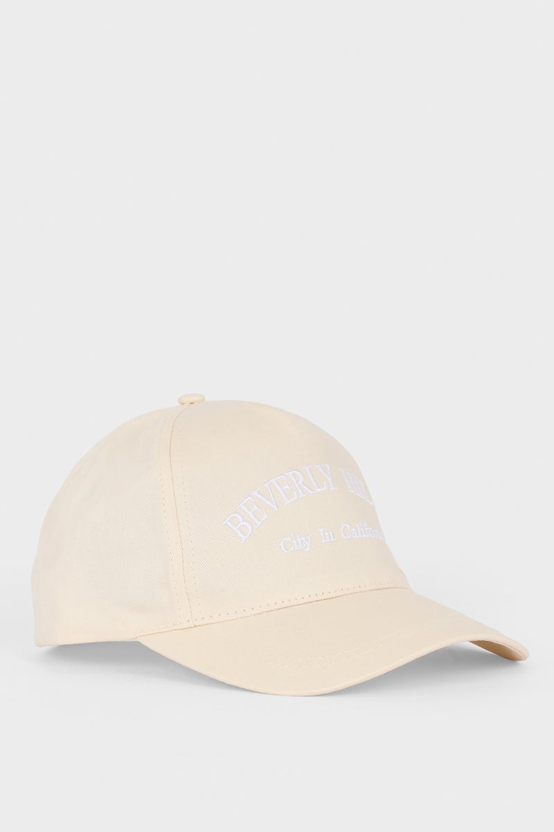 DeFacto Beige Woman Woman Cotton Embroidered Hat Casual - Image 2